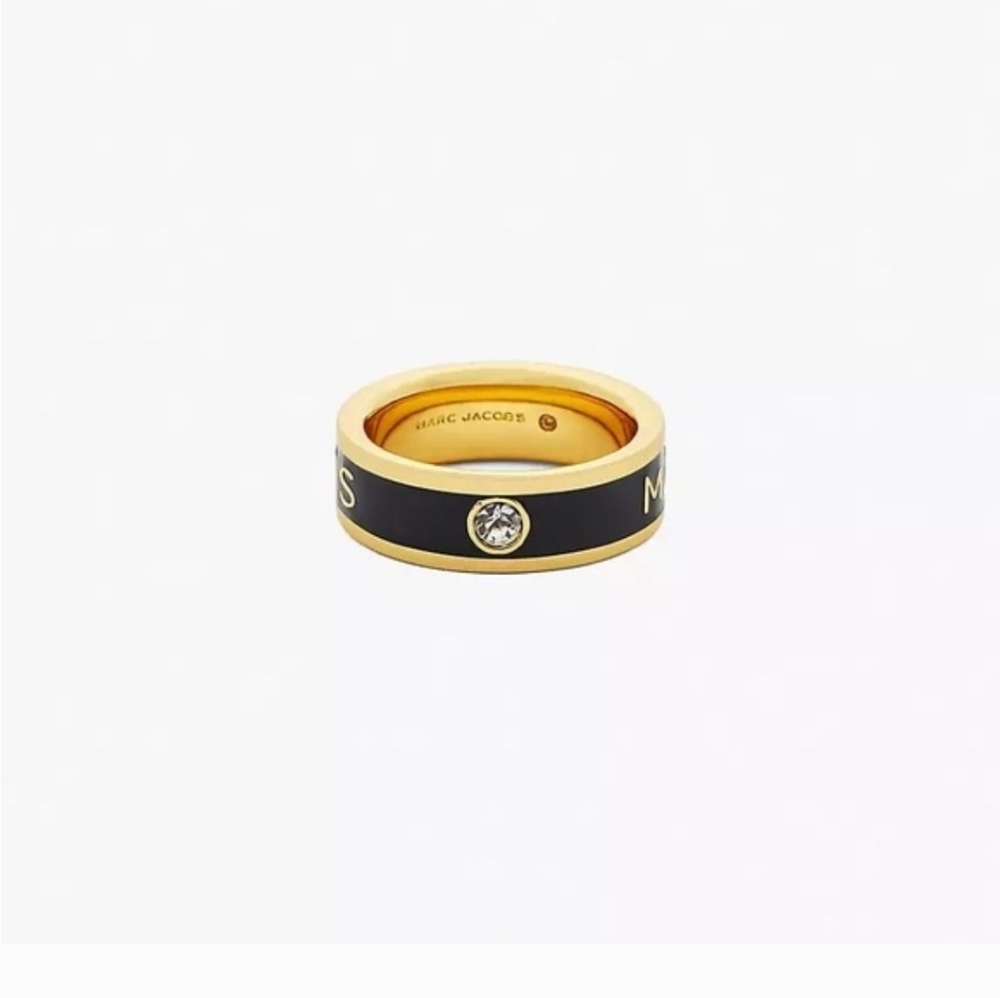 Marc Jacobs Gold/Black Medallion Band Ring, NWT - Picture 4 of 6